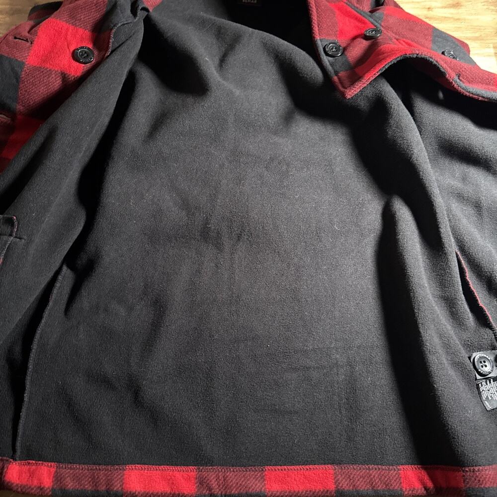 Ike Behar Buffalo Red Black Plaid Womens Fleece Belted Jacket XL - Picture 10 of 10